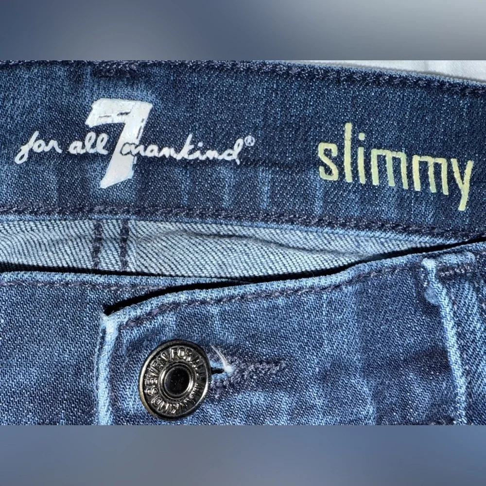 7 For All Mankind Slimmy Men’s Jeans 34x28 Dark Wash Slim Straight Fit Denim